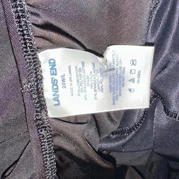 Lands’ End Black with Blue & Purple Stripe One Piece Size 24W/L - Picture 9 of 9